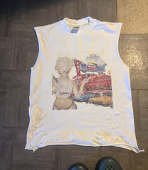 Hanes Beefy-T White Marilyn Monroe Graphic Distressed Sleeveless Tee XL
