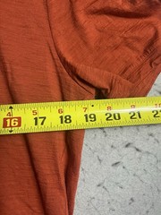 Icebreaker Merino Shirt Medium M Orange Crew Wool Nylon Outdoor Hiking Mens