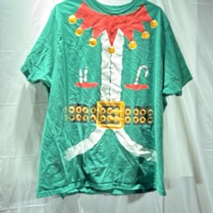 Holiday time Green Elf unisex T shirt Size 3XL Christmas Recycled Short Sleeve