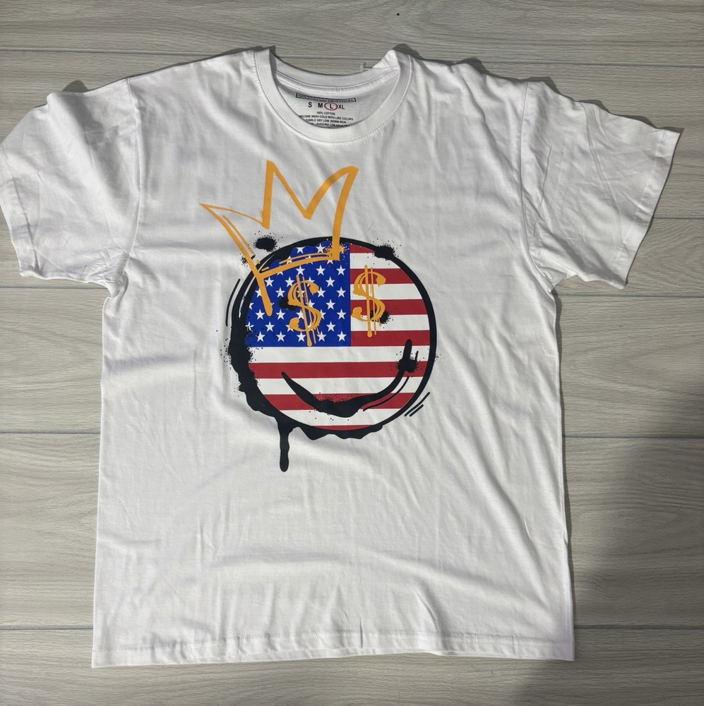 Men’s White T-Shirt Brooklyn Vertical Size L