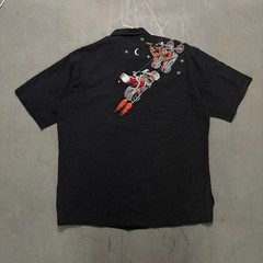 Harley Davidson Tori Richard Christmas Santa Reindeer Silk Camp Shirt Men Medium