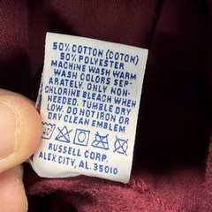Aphex Twin Hoodie Vintage 90s Russell Athletic Made In USA Burgandy