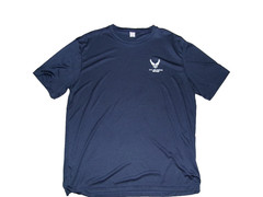 Men’s U.S. Air Force Retired T Shirt Size XL EUC Navy, Short Sleeve, Polyester