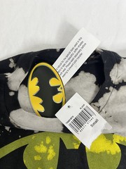 Batman Shirt Mens Small Black Yellow Tie Dye Bleach DC Comics Superhero Tee
