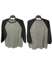 Alternative Apparel Men’s XL Gray/Black Colorblock Raglan 3/4 Sleeve Crew Tee