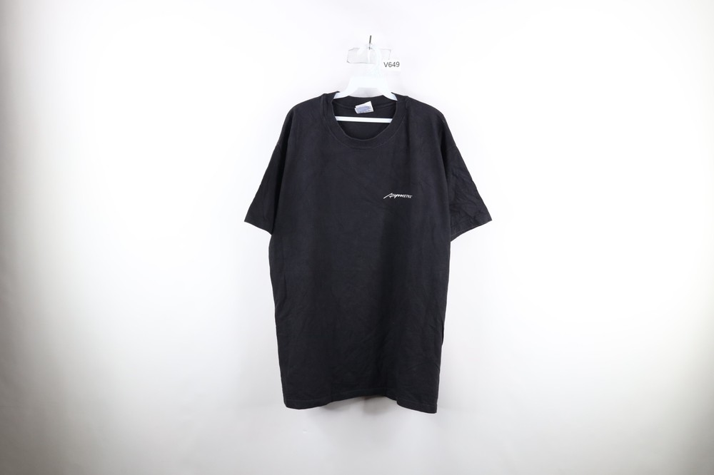 Vintage 90s Mens XL Faded Spell Out Asymmetric Web 3D Video Producer T-Shirt