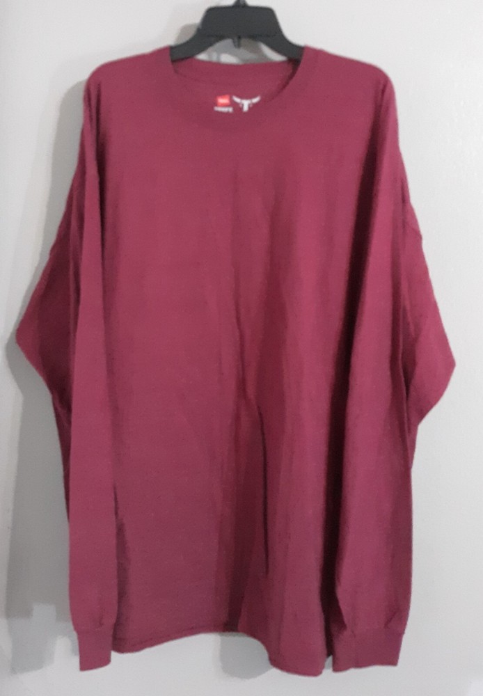 New-Men’s Hanes Beefy Long Sleeve Pullover Cotton Shirt.soft.durable.sz 3xl