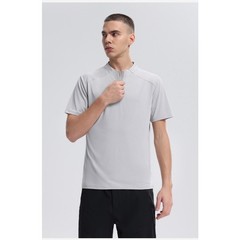 New Half Zip Short Sleeve Men’s High Stretch Quick Dry Running Fitness Shirt