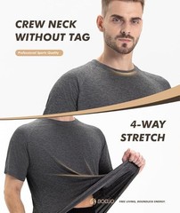 5 Pack Workout Shirts for Men-Quick Dry Black Gym Moisture