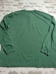 Carhartt Henley Shirt Men L Green Long Sleeve Workwear Loose Fit Pocket Tee