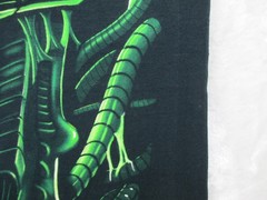 NEW VINTAGE Liquid Blue Shirt Mens Extra Large Black Skull Glow In The Dark 98