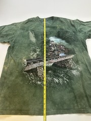 Vintage 2007 THE MOUNTAIN TIE-DYE STEAM TRAIN T-Shirt XL locomotive Y2K