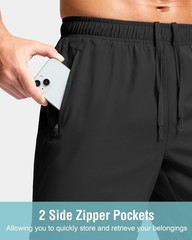 Men’s Athletic Running Shorts with Zipper Pockets Quick Dry 7″/ 5″/ 9″ Workou…