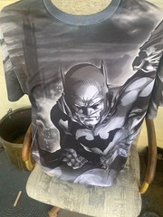 Men’s Batman Stretch T-Shirt Black Sz XLarge DC Comics Batman Full Print Graphic