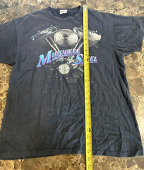Vintage Milwaukee Steel Biker Single Stitch Double Sided L T Shirt