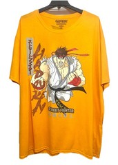 Capcom Street Fighter T Shirt Men’s 5XL Ryu Large 2 Sided Graphic Print Yellow