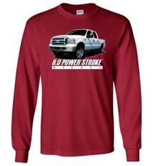 6.0 Powerstroke Shirt, Mens Diesel Truck F250 Long Sleeve T-Shirt