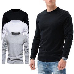 Mens Long Sleeve T shirt Plain Casual Work Pack Of 3/4 Premium Lot Tee Top