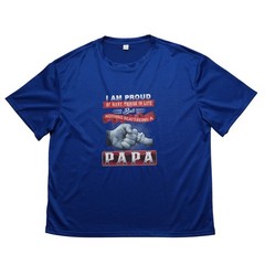 Papa Graphic T Shirt Mens 1XL Blue Fathers Day Dad Gift Fist Bump Tee