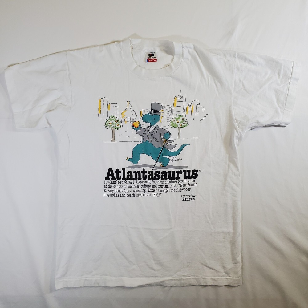 Fruit of the Loom Talking Tops Atlantasaurus VTG 1987 Large Single Stitch TShirt