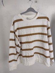 M&S Men’s Top Size L 3Pcs Bundle Blue Plain Tee & White Striped Sweat Top NEW