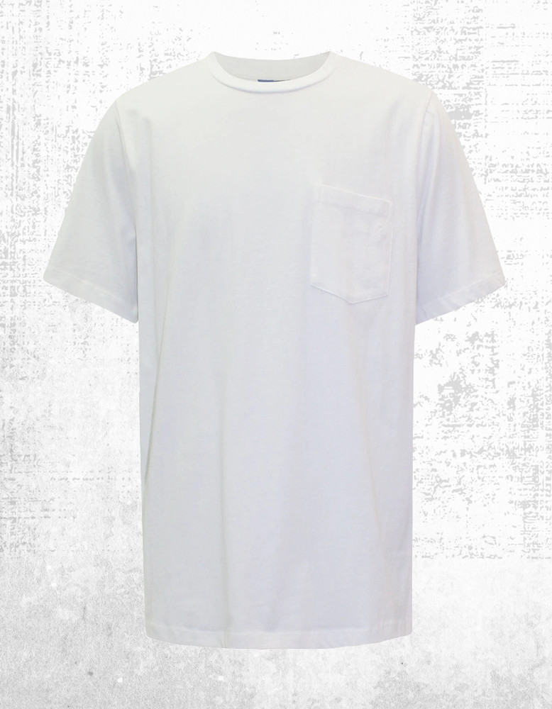 Men’s Seasalt Cotton Crew Neck Chest Pockets T-shirt White Salt Cyan (Defect)