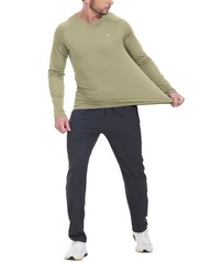 Mens Sun Protection Hiking Shirts Long Sleeve Water UPF 50+ SPF UV Shirts Lig…