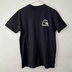 Quiksilver Modern Fit T Shirt Mens Size Medium Navy Blue Double Sided Slim SS