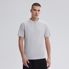 New Half Zip Short Sleeve Men’s High Stretch Quick Dry Running Fitness Shirt