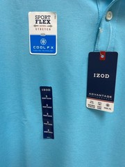 NWT Izod Size S Aqua Heather Polo Men’s Short Sleeve Shirt