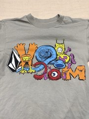 Vintage Volcom Mens Size Small Gray Graphic T Shirt Vibrant Monster Design
