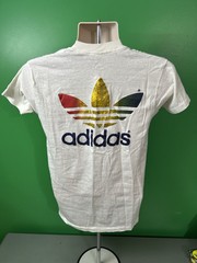 ADIDAS Trefoil Vintage 1982 T-Shirt Large (fits smaller) White Fun Run Marathon