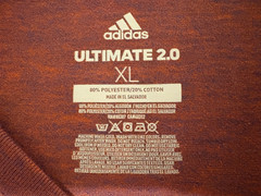 Adidas Ultimate 2.0 Climalite V‑Neck T-Shirt Mens XL Maroon Heather Short Sleeve