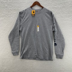 Carhartt Shirt Mens Medium Gray K231 Long Sleeve Logo Workwear Outdoor Classic