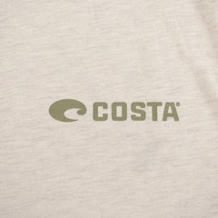 Costa Del Mar T-Shirt Mens XL Beige Logo Fishing Graphic Short Sleeve Cotton Tee