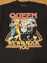 NEW OFFICIAL LICENSED QUEEN BAND FREDDIE MERCURY WE WILL ROCK YOU T Shirt Mens S