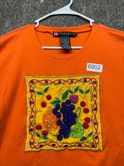 Vintage IB Diffusion Women’s T-Shirt Cotton Linen Trim Size M