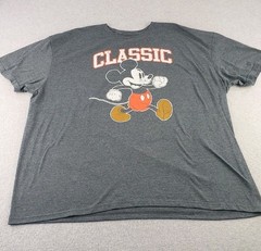 Classic Disney Mickey Mouse Dark Heathered Grey T-Shirt Tee ~ Super Soft! Sz 3XL