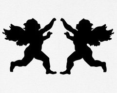 Two Cherub Cupid Silhouette Dancing Putto Angels T-Shirt