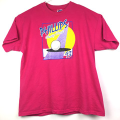 Vtg 1993 Phillips Charity Classic Tennis T Shirt XL Single Stitch Magenta 44 in