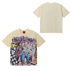 Godspeed Graffiti Style Tee Streetwear Men’s Hip Hop Oversized Graphic T-Shirt