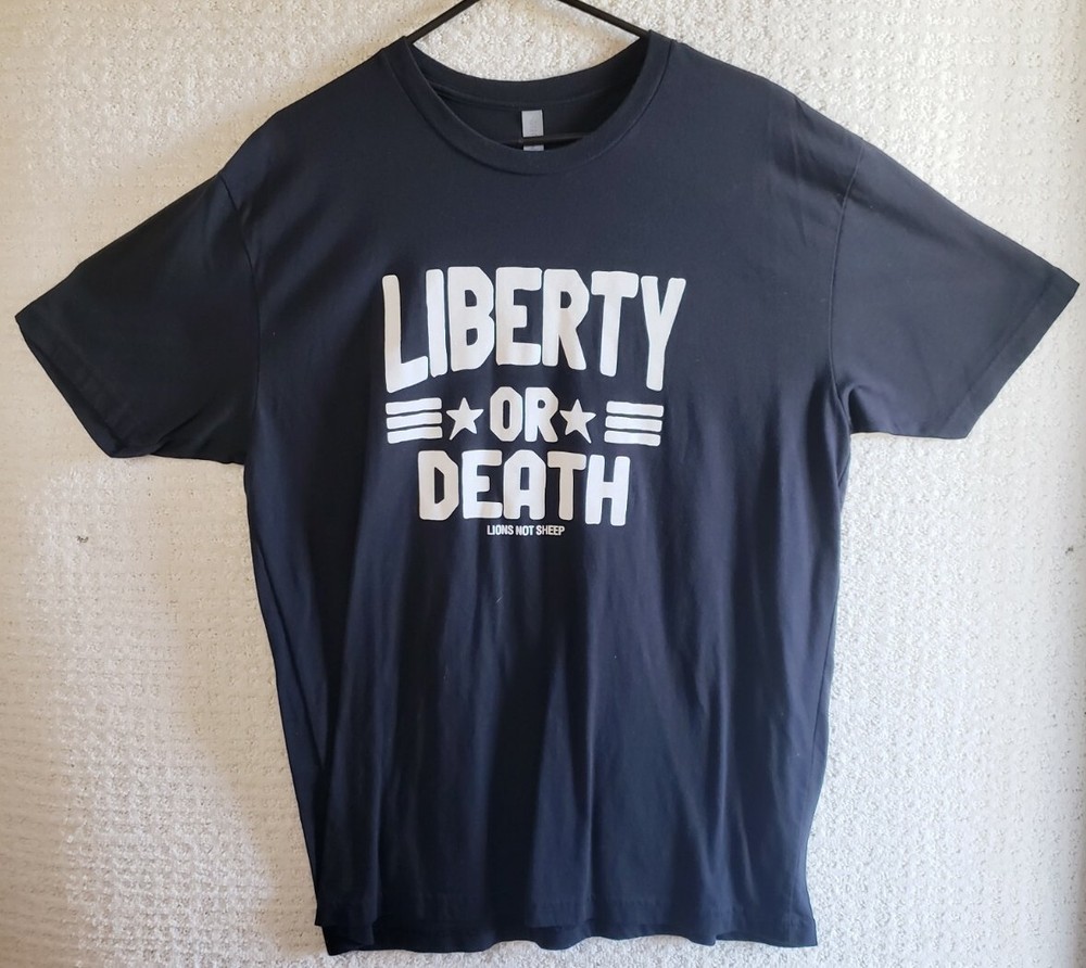 Next Level Men’s XL Crew Neck T-Shirt SS “Liberty or Death” “Lions Not Sheep”