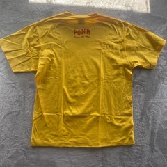 A Bathing Ape BAPE One Point Shark Face PONR Yellow T-Shirt Mens XL