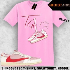 Tee Shirt Matching Travis Scott AJ 1 Low Tropical Pink Match Sneaker Shoelace 1s