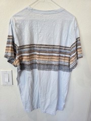 Sun And Stone Mens Rugged Stripe T Shirt Sz XL Gray Brown Surfercore Casual