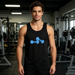 Men’s Tank Top for Beach & Travel, Custom Name & Title Print 100% Cotton