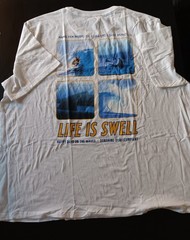 Hang Ten Life Is Swell White Graphic Print Logo Surf Crew Neck T-Shirt 4XL B&T