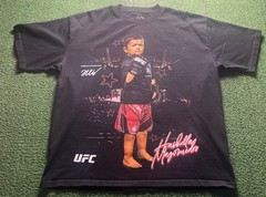 UFC Hasbulla Magomedov Graphic T Shirt Black Mens Large 100% Cotton