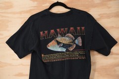 Vintage Hawaii Trigger Fish Black T-Shirt Mens S-M Humuhumunukunukuapuaa