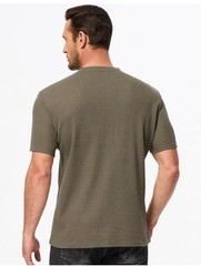 JMIERR Men’s Sz L Henley Shirts Waffle Cotton T-Shirt Gym Workout Athletic Tee.